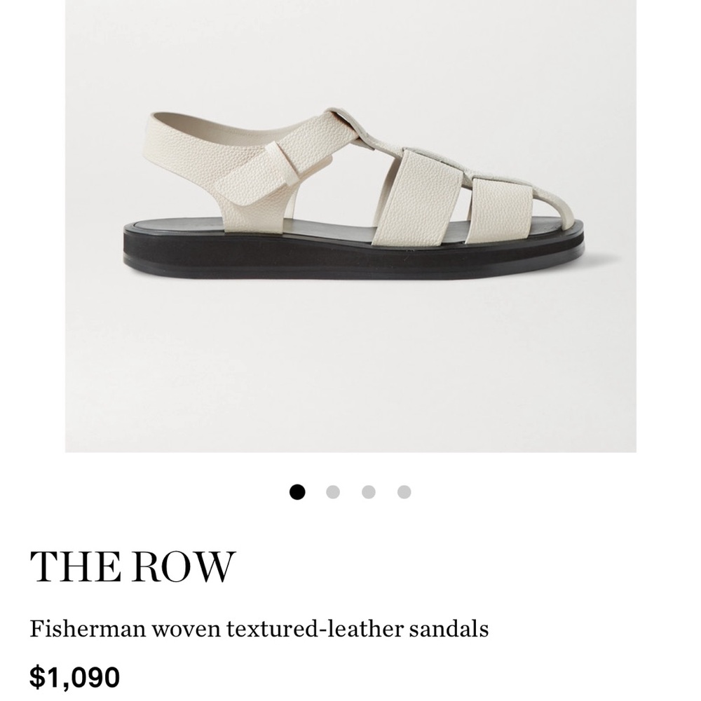 The Row off-white woven fisherman sandal